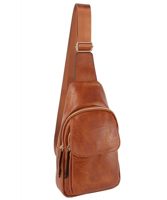 Fashion Flap Sling Bag LCZ001-Z BROWN